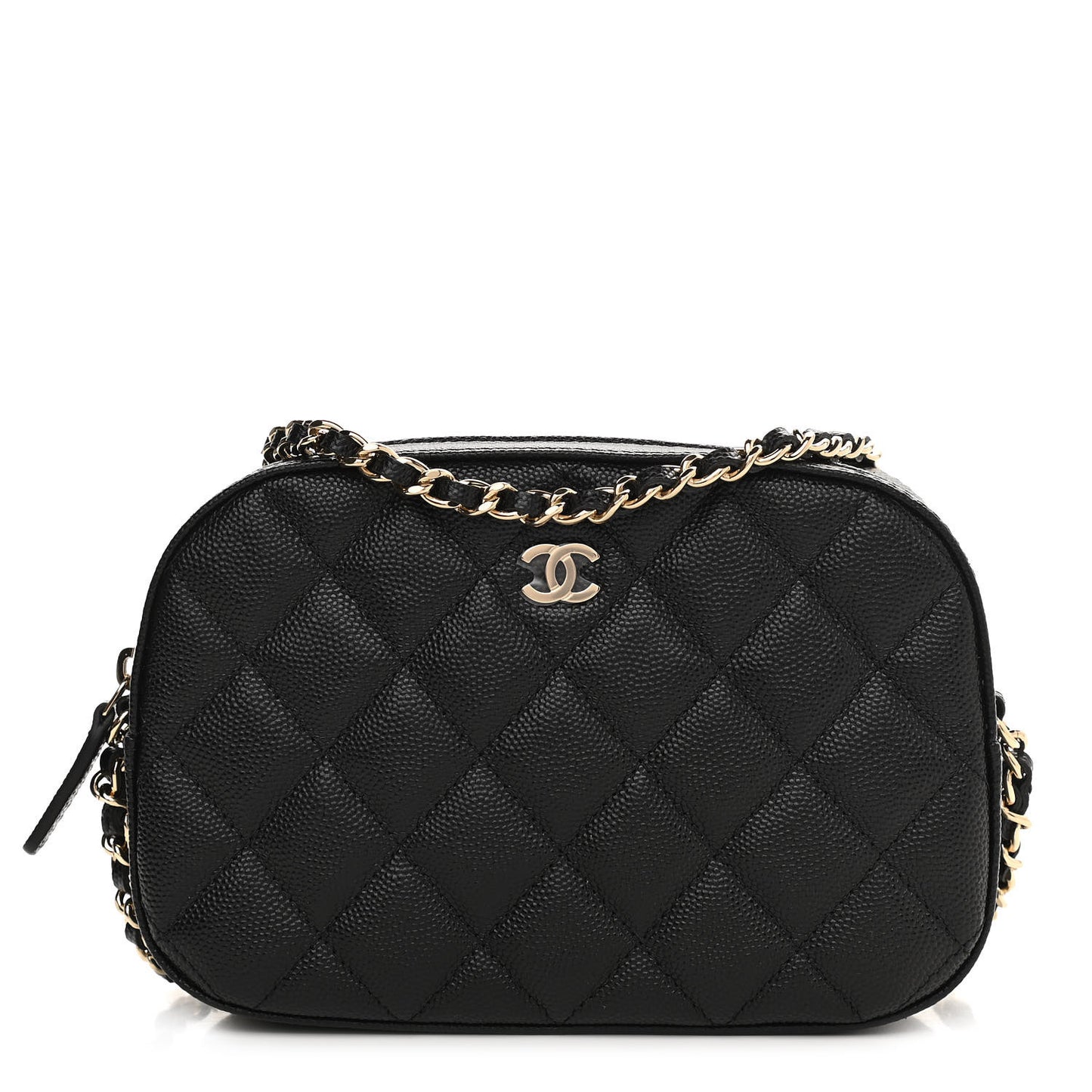 Caviar Quilted Vanity With Chain Black