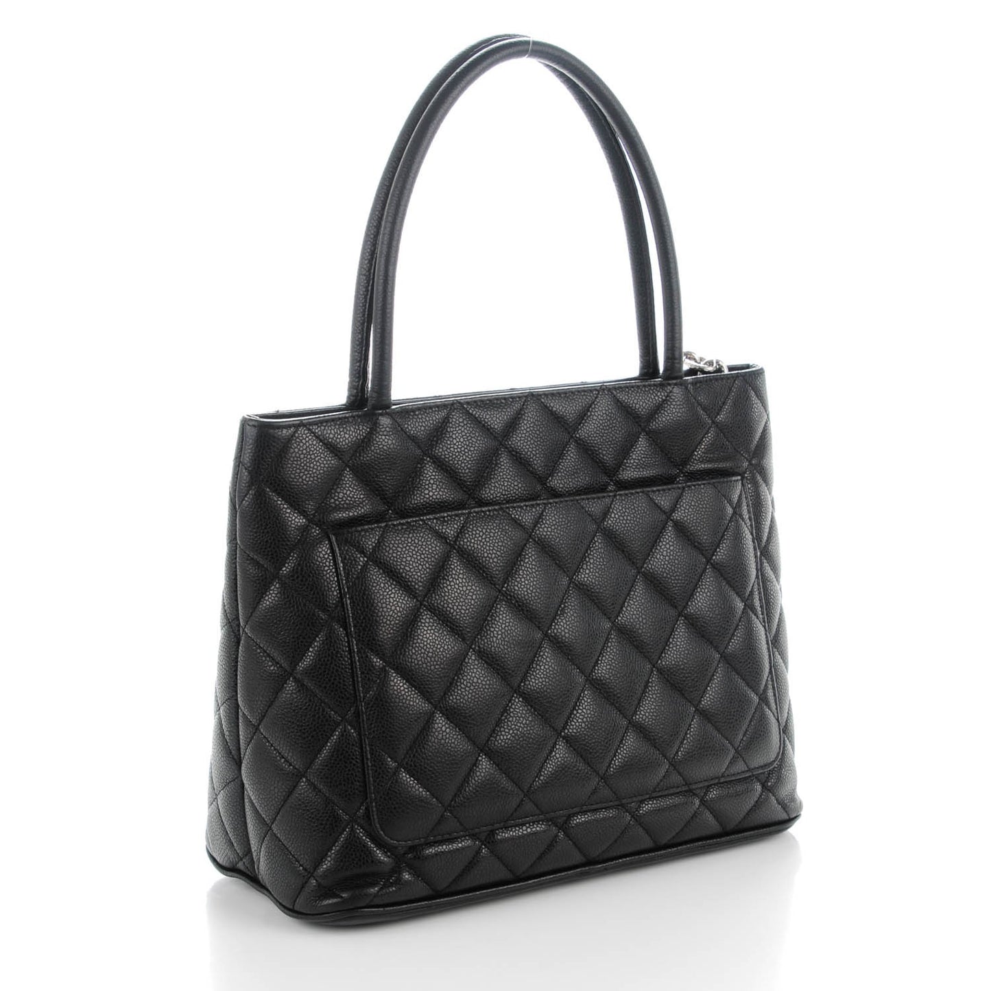 Caviar Quilted Medallion Tote Black