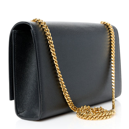 Saint Laurent Grain De Poudre Medium Classic Monogram Kate Satchel Black 3 of 10