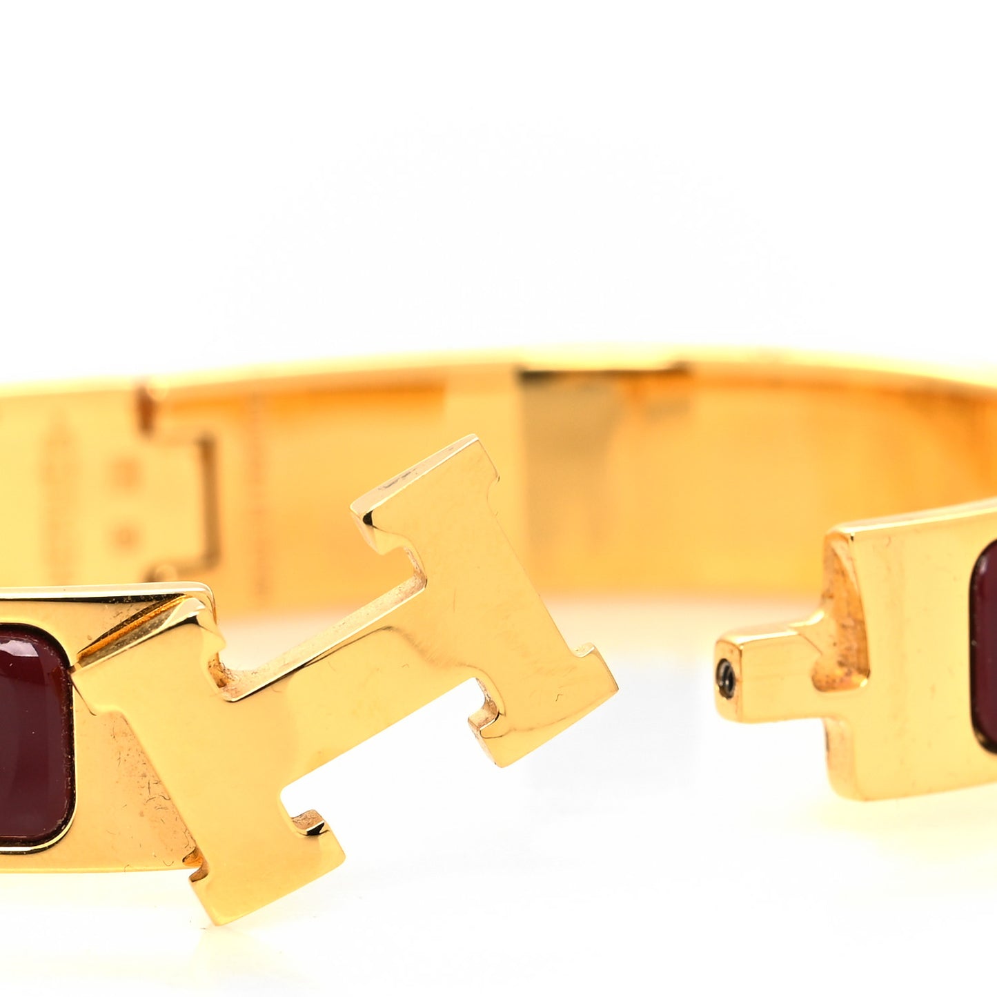 Enamel Narrow Clic Clac H Bracelet GM Burgundy