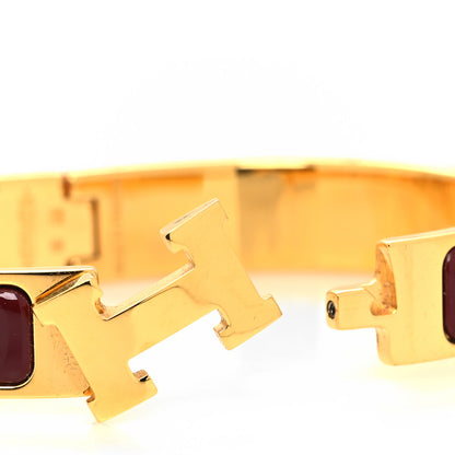 Hermes Enamel Narrow Clic Clac H Bracelet GM Burgundy 4 of 5