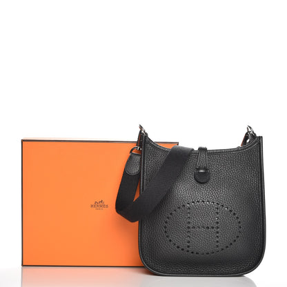 Hermes Taurillon Clemence Evelyne TPM Black 8 of 8