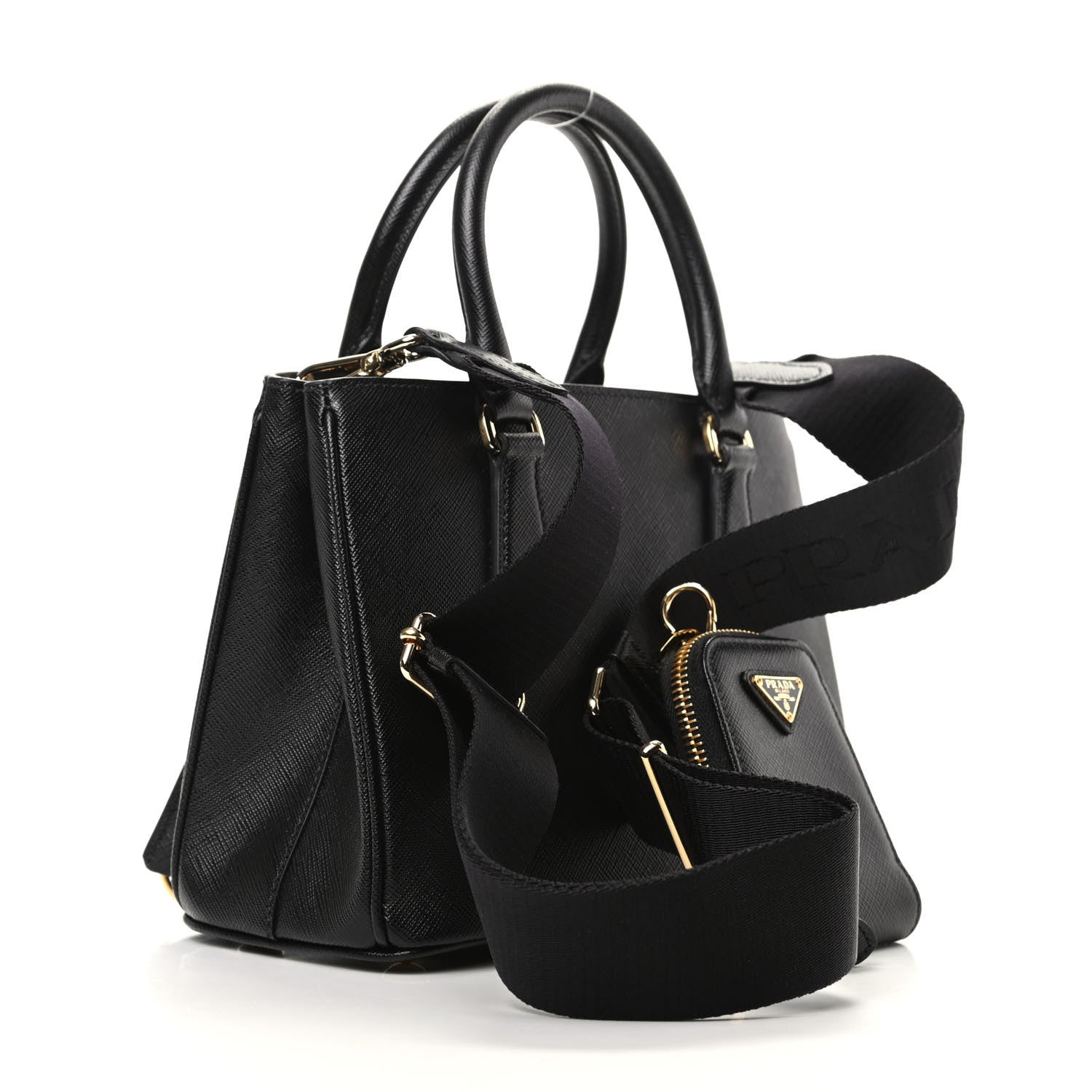 Prada Saffiano Lux Micro Galleria Shoulder Bag Black 3 of 8
