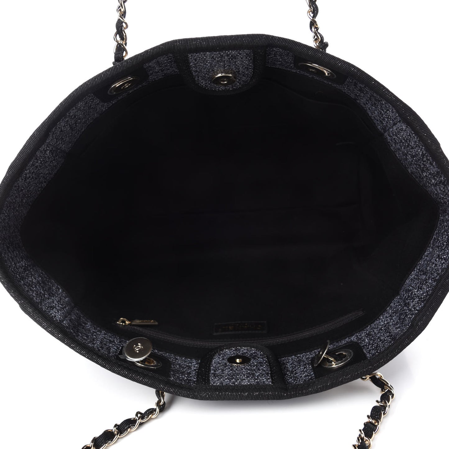 Woven Straw Raffia Small Deauville Tote Charcoal