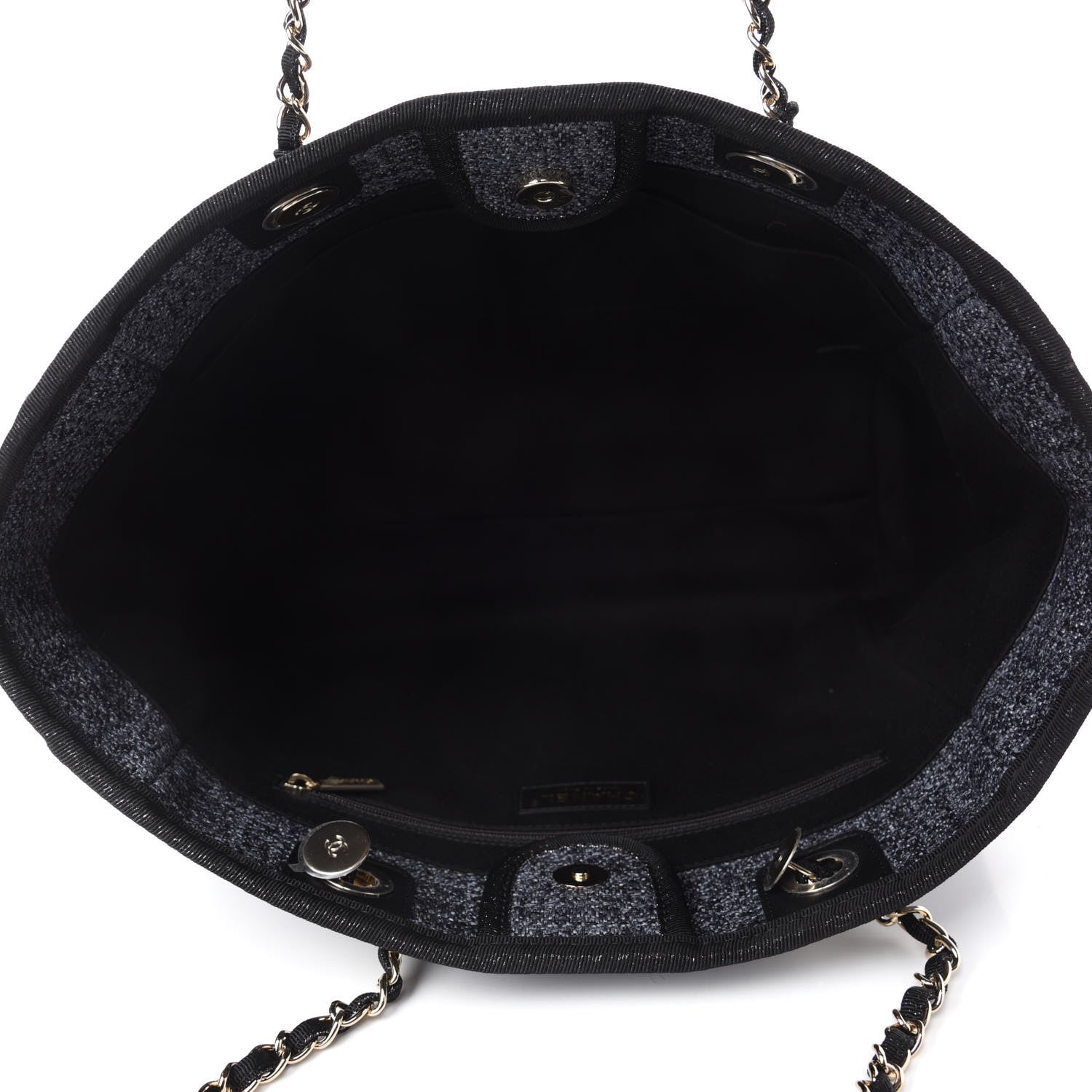 Chanel Woven Straw Raffia Small Deauville Tote Charcoal 5 of 10