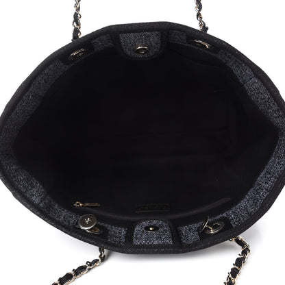 Chanel Woven Straw Raffia Small Deauville Tote Charcoal 5 of 10