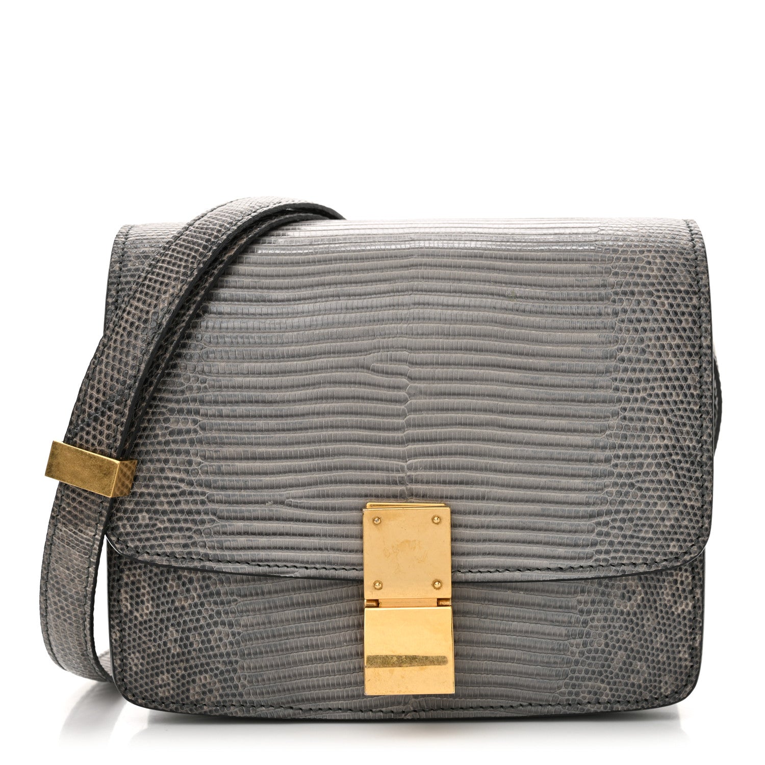 Celine Lizard Small Classic Box Flap Bag Medium Grey 1 of 13