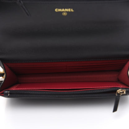 Chanel Goatskin Quilted 19 Wallet On Chain WOC Black 5 of 11