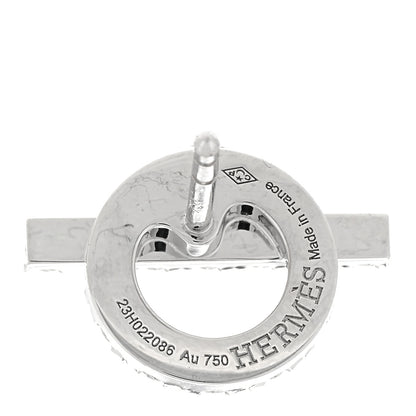 Hermes 18K White Gold Diamond Finesse Earrings 4 of 5