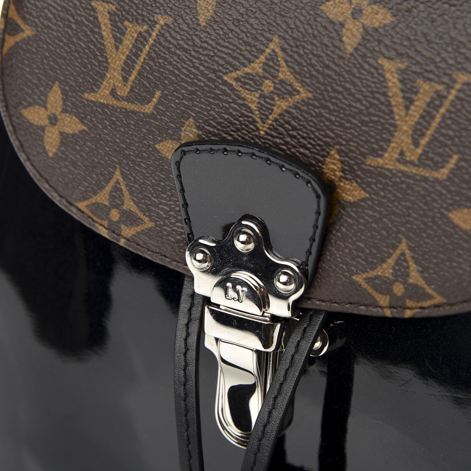 Louis Vuitton Patent Monogram Hot Springs Backpack Black 9 of 10