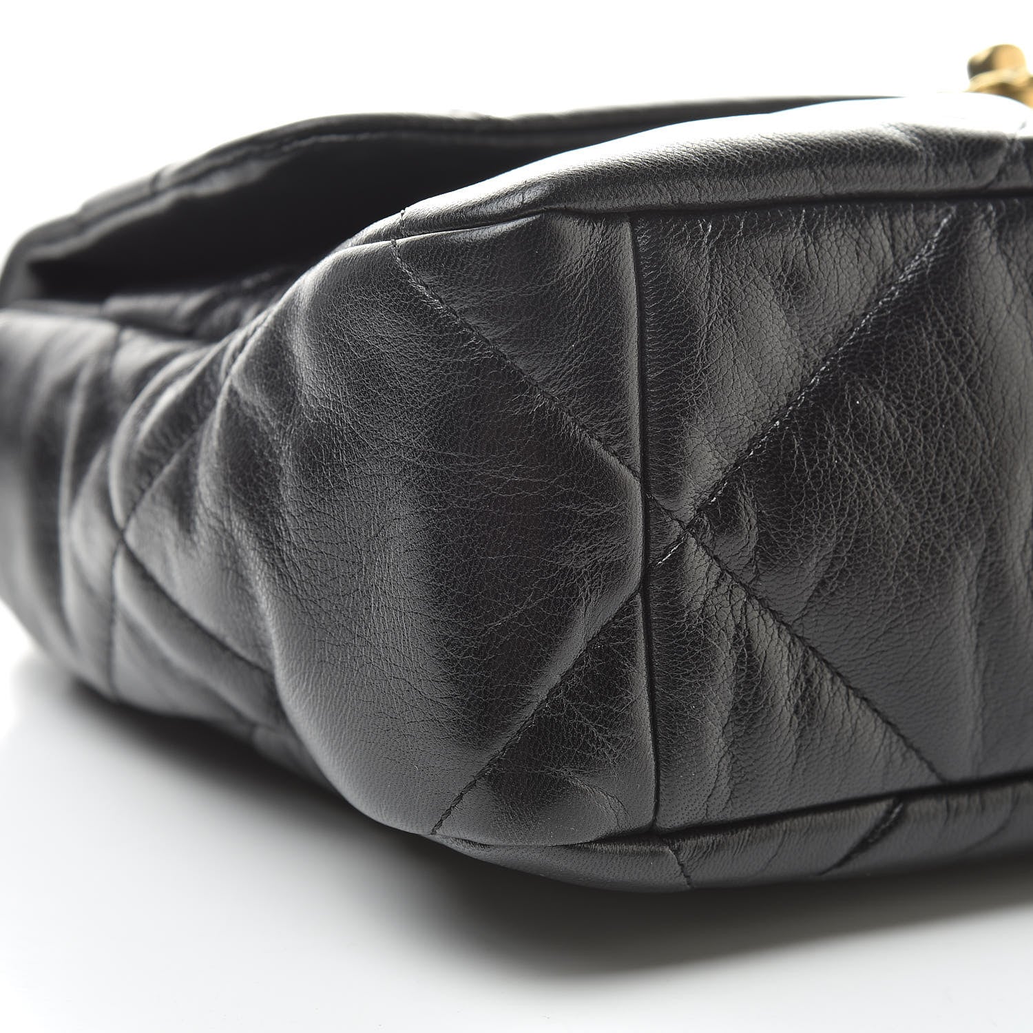Chanel Goatskin Quilted Large 19 Flap Black 9 of 10