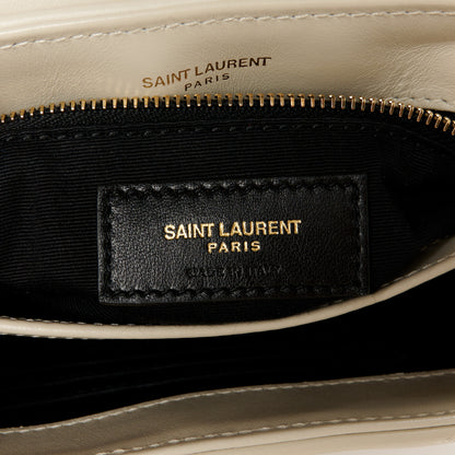 Saint Laurent Calfskin Y Quilted Monogram Toy Loulou Crossbody Bag Crema Soft 7 of 11