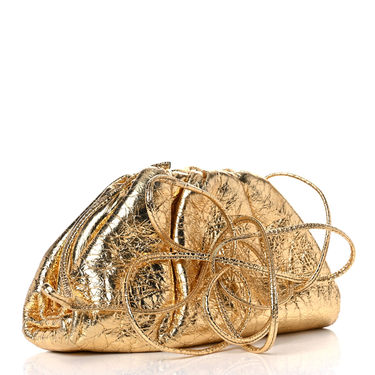 Metallic Crinkled Lambskin The Mini Pouch Oro