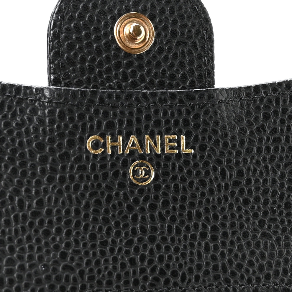 Chanel Caviar Quilted Compact Flap Wallet Black 1990749 – FASHIONPHILE