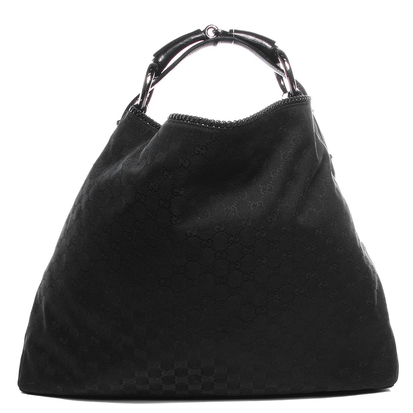 Monogram Large Horsebit Chain Hobo Black