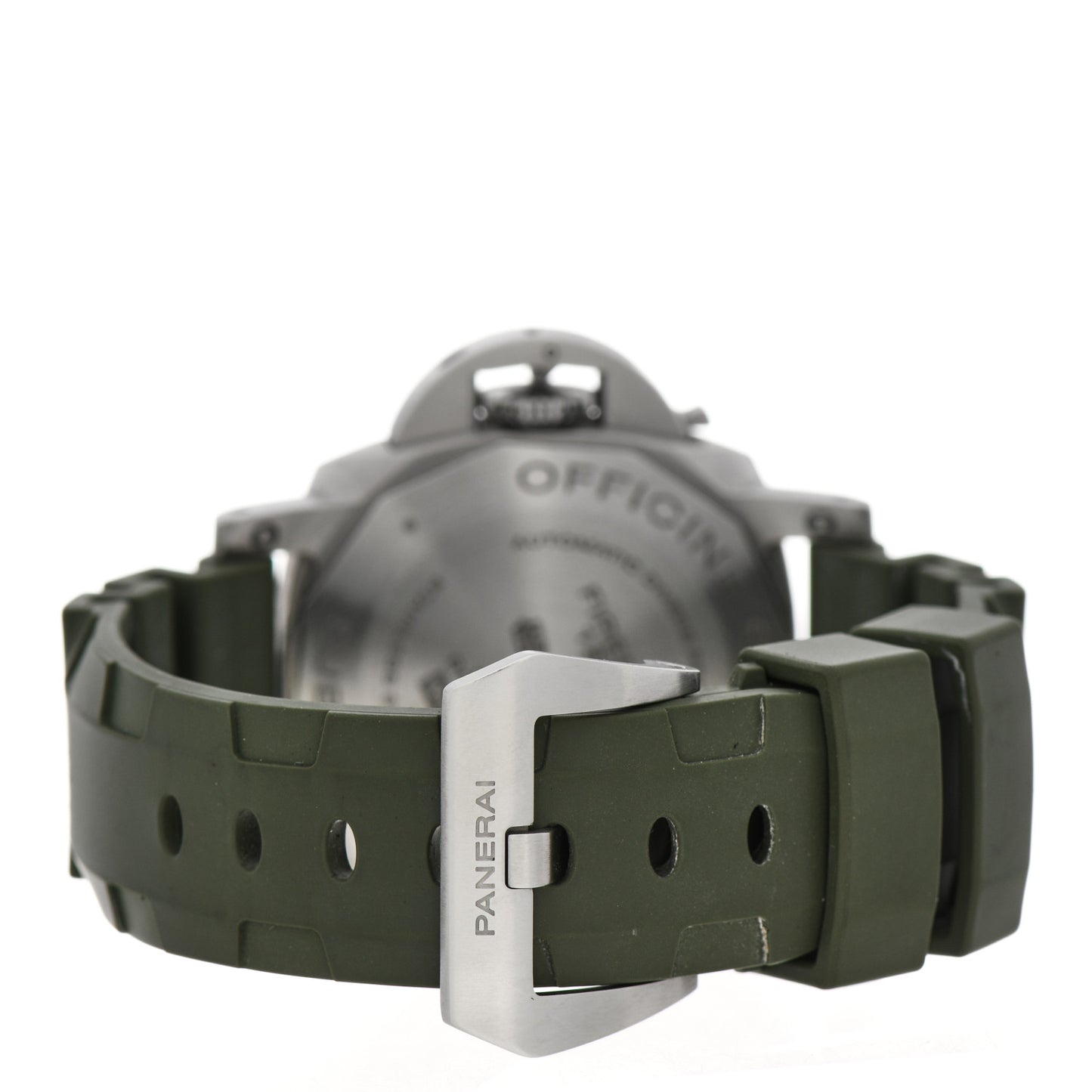 Stainless Steel Rubber 42mm Luminor Submersible Verde Militare Automatic Watch Green PAM01055