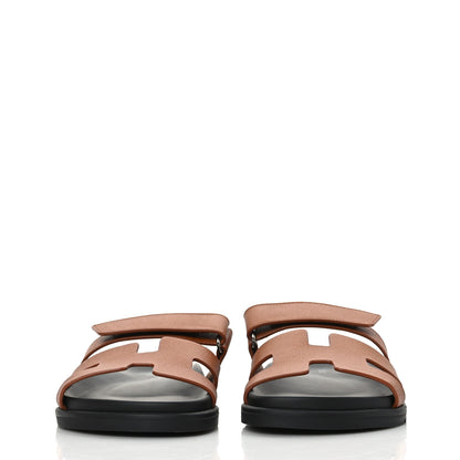 Hermes Epsom Womens Chypre Sandals 38 Natural 2 of 8