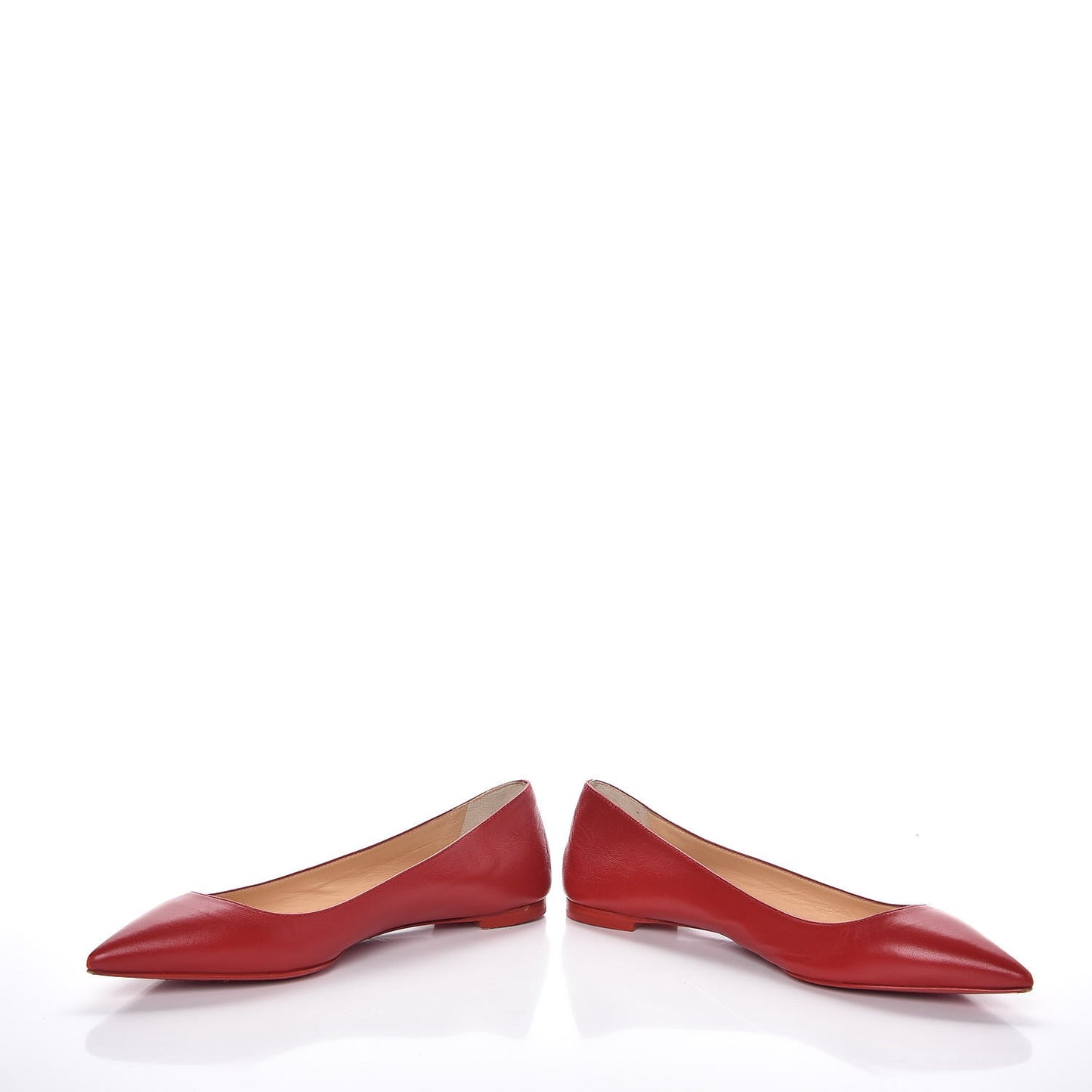 Shiny Nappa Ballalla Flats 37.5 Red