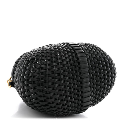 Loewe Calfskin Woven Mini Diamond Basket Bag Black 3 of 9