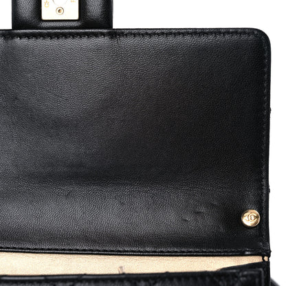 Chanel Goatskin Quilted Logo Small Chic Flap Black 13 of 18