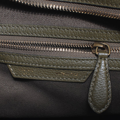 Celine Drummed Calfskin Mini Luggage Olive Green 7 of 9