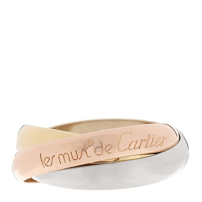 Cartier 18K Pink Yellow White Gold Classic Les Must De Cartier Trinity Ring 51 5.75 1 of 4