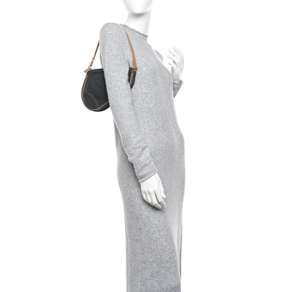 Christian Dior Denim Mini Saddle Pochette Navy 2 of 9