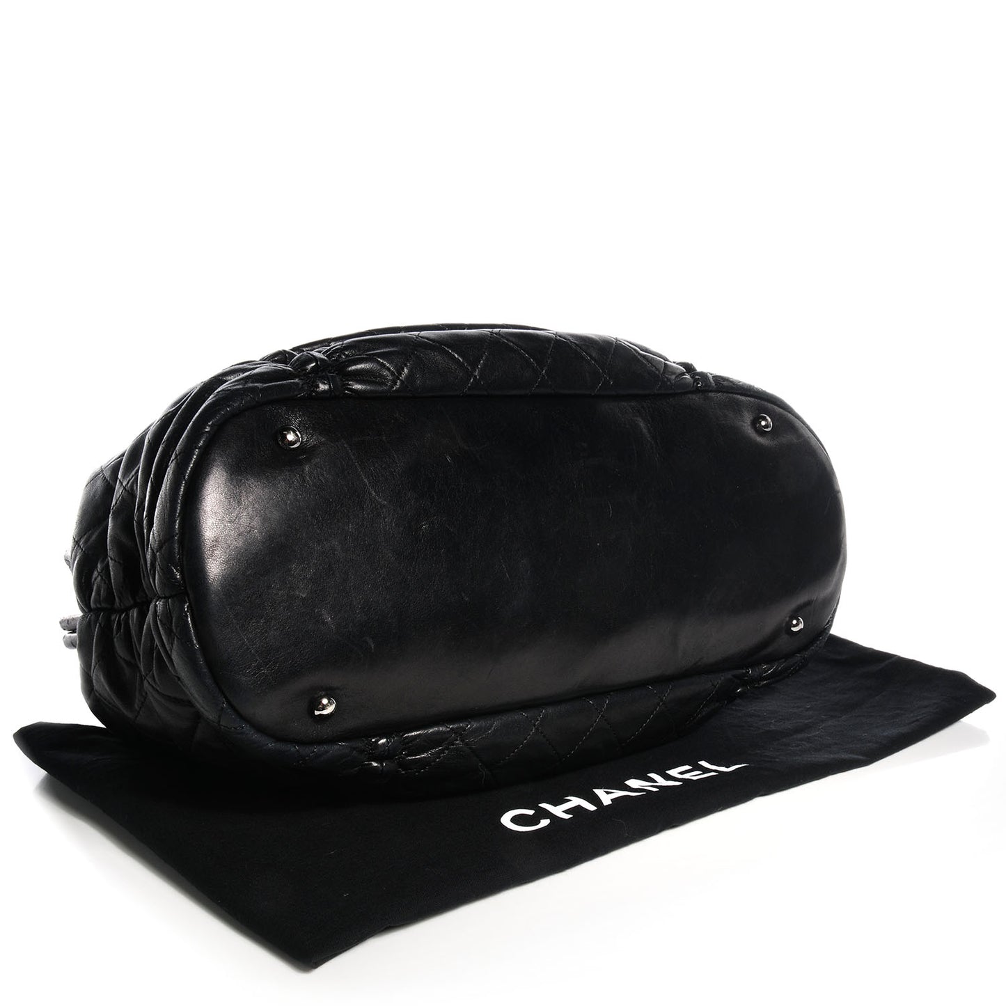 Lambskin Quilted Sharpei Frame Tote Black