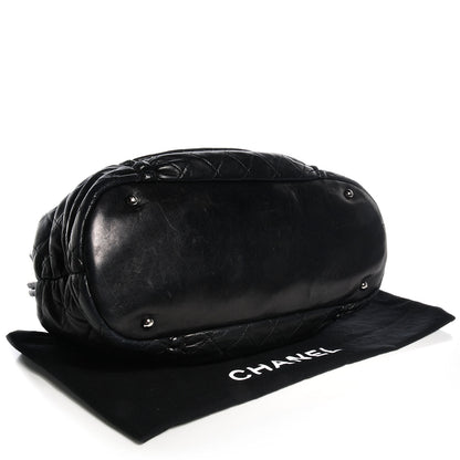 Chanel Lambskin Quilted Sharpei Frame Tote Black 4 of 7