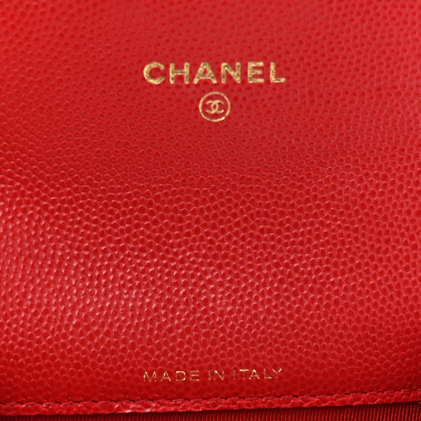 Caviar Quilted Flap Card Holder Wallet Red