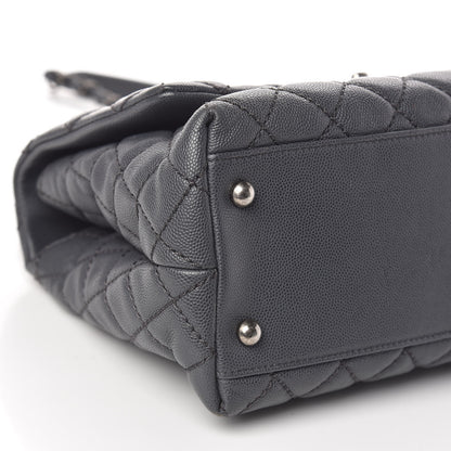 Chanel Caviar Quilted Small Coco Handle Flap Gray 9 of 9