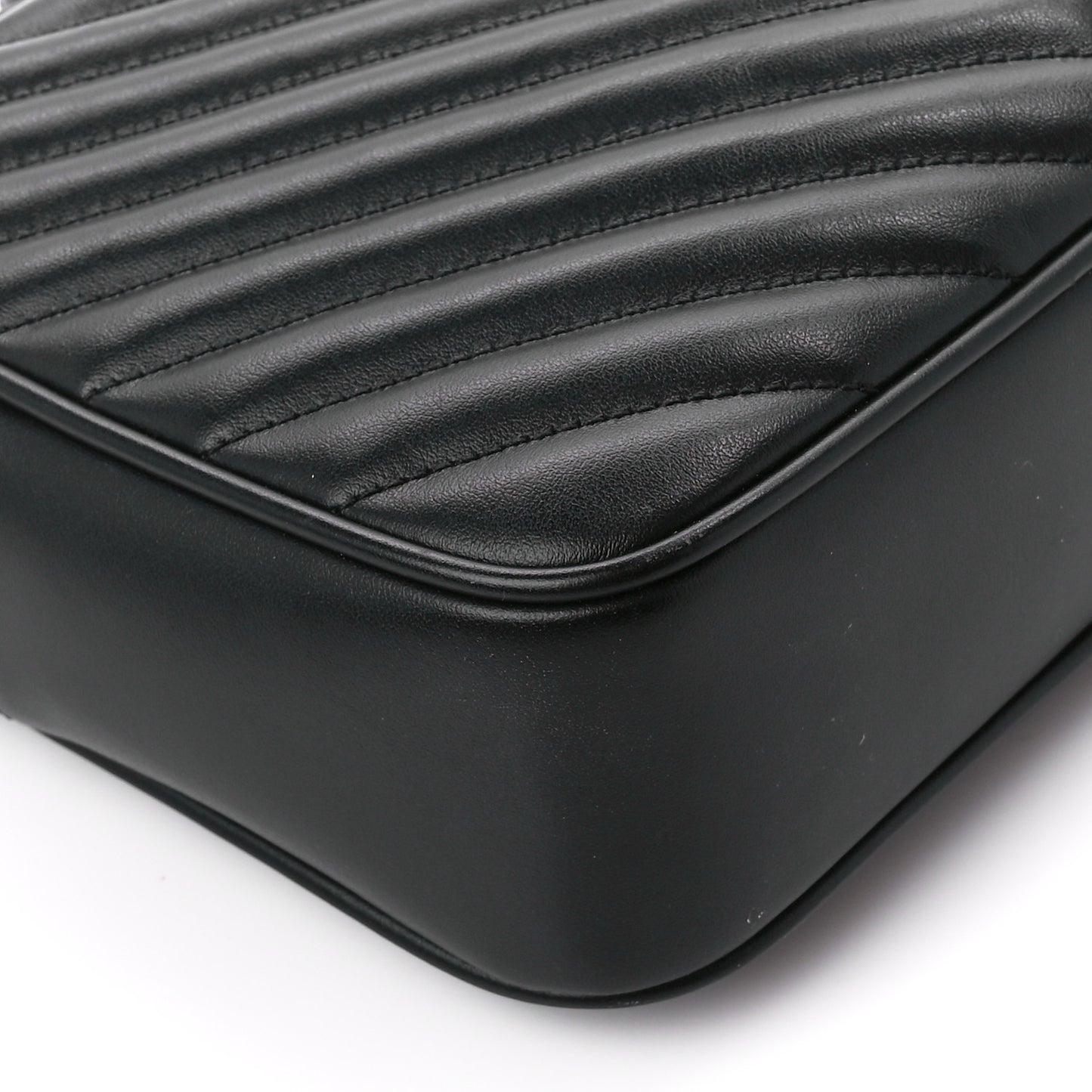 Calfskin Matelasse Monogram Monochrome Lou Camera Bag Black