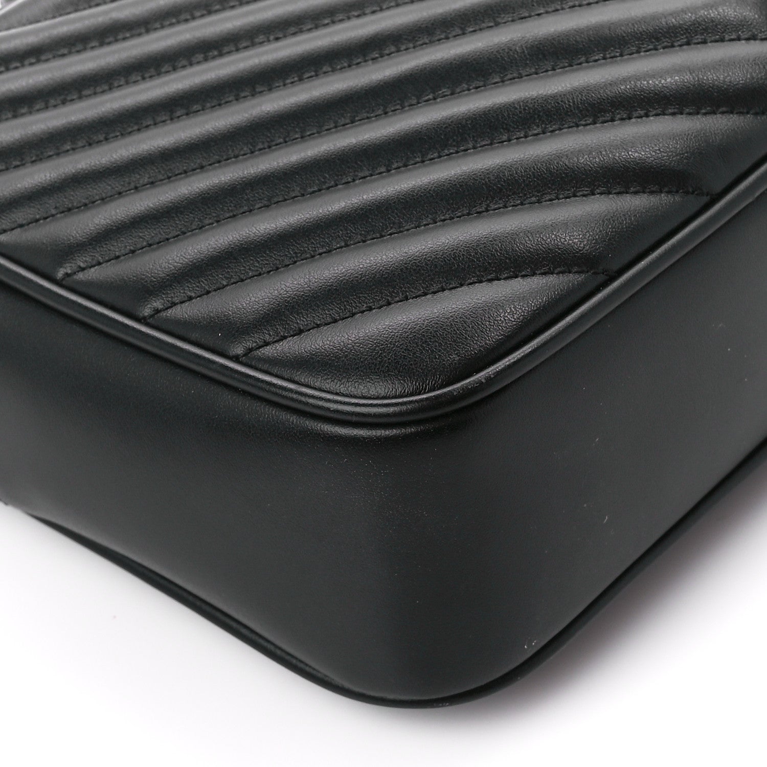 Saint Laurent Calfskin Matelasse Monogram Monochrome Lou Camera Bag Black 9 of 10