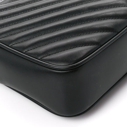 Saint Laurent Calfskin Matelasse Monogram Monochrome Lou Camera Bag Black 9 of 10