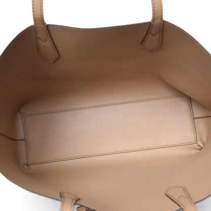 Burberry Grainy Calfskin Haymarket Check Medium Reversible Tote Camel 8 of 15