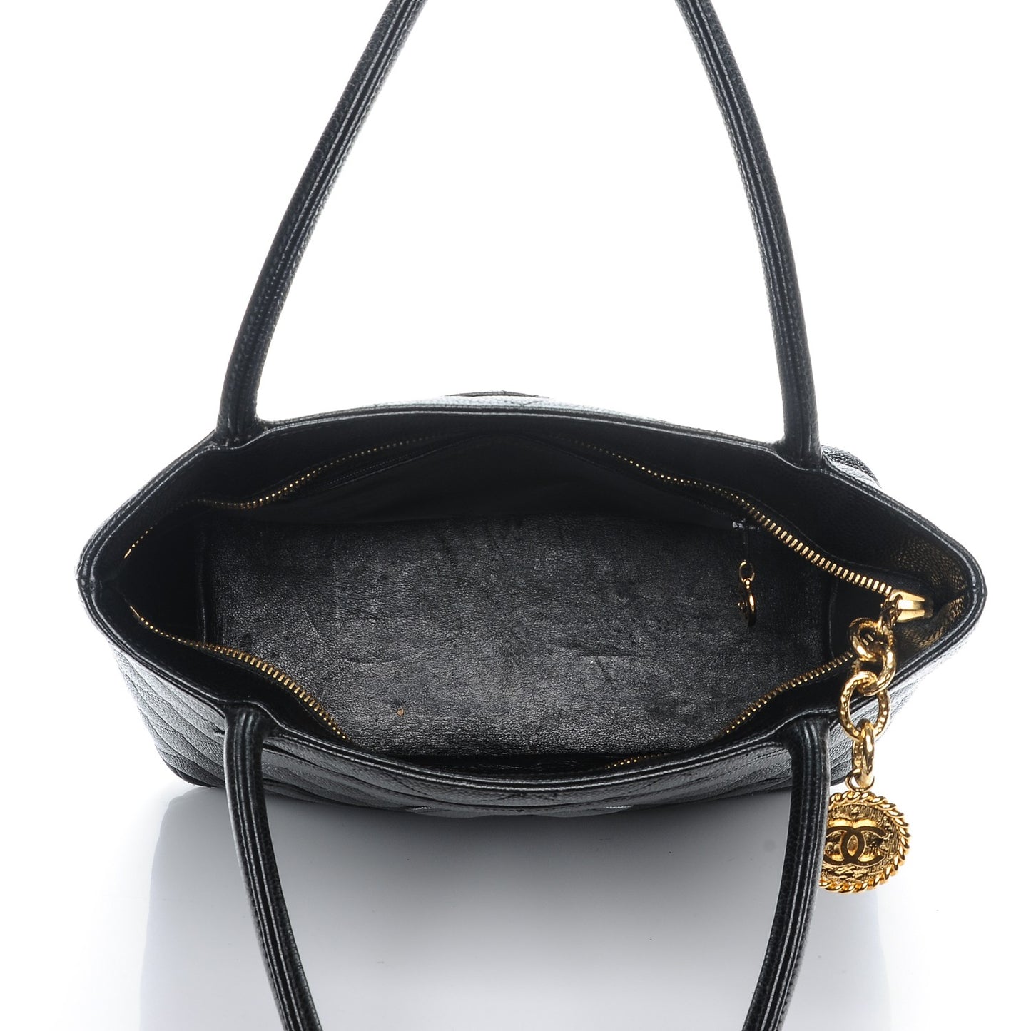 Caviar Quilted Medallion Tote Black