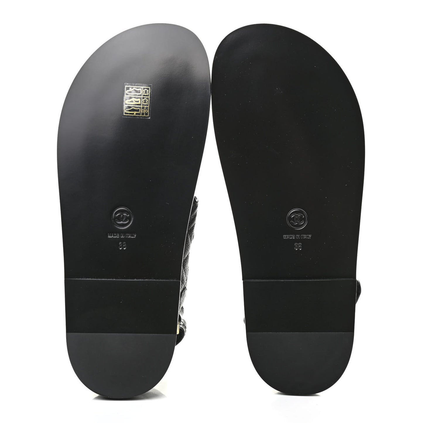 Grained Calfskin Velcro Dad Sandals 38 Black