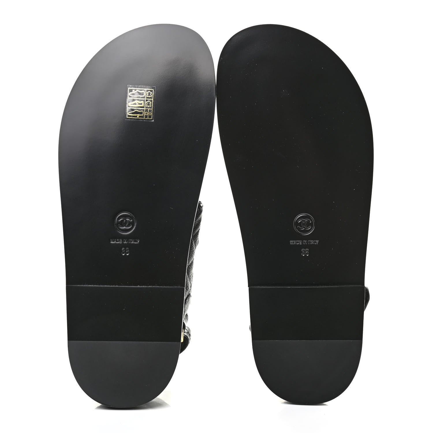 Chanel Grained Calfskin Velcro Dad Sandals 38 Black 5 of 8
