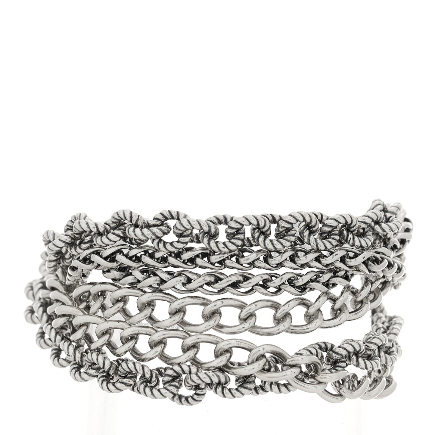 Sterling Silver Multi Chain Toggle Bracelet