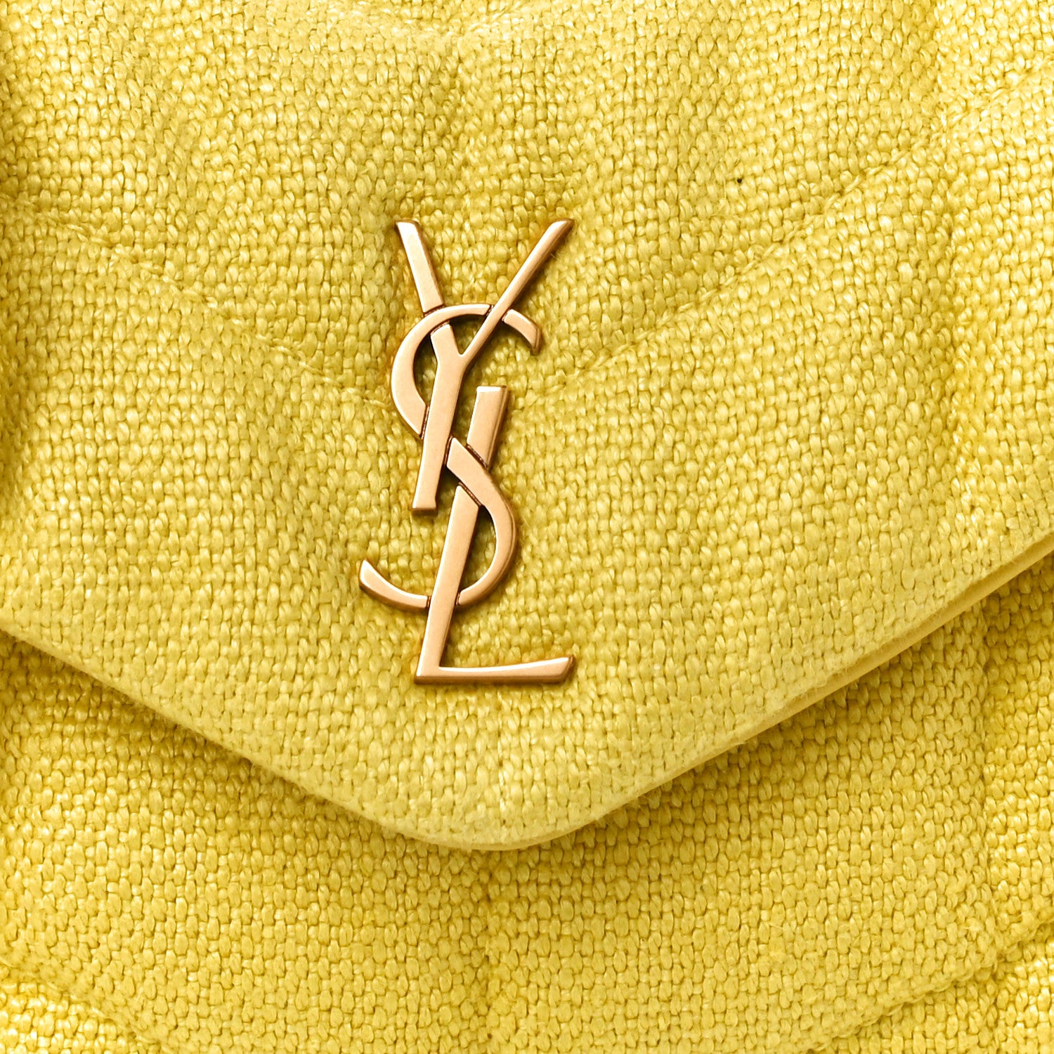 Saint Laurent Canvas Quilted Toy Loulou Puffer Monogram Chain Satchel Jaune Citron 7 of 9