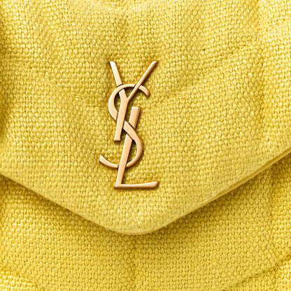 Saint Laurent Canvas Quilted Toy Loulou Puffer Monogram Chain Satchel Jaune Citron 7 of 9
