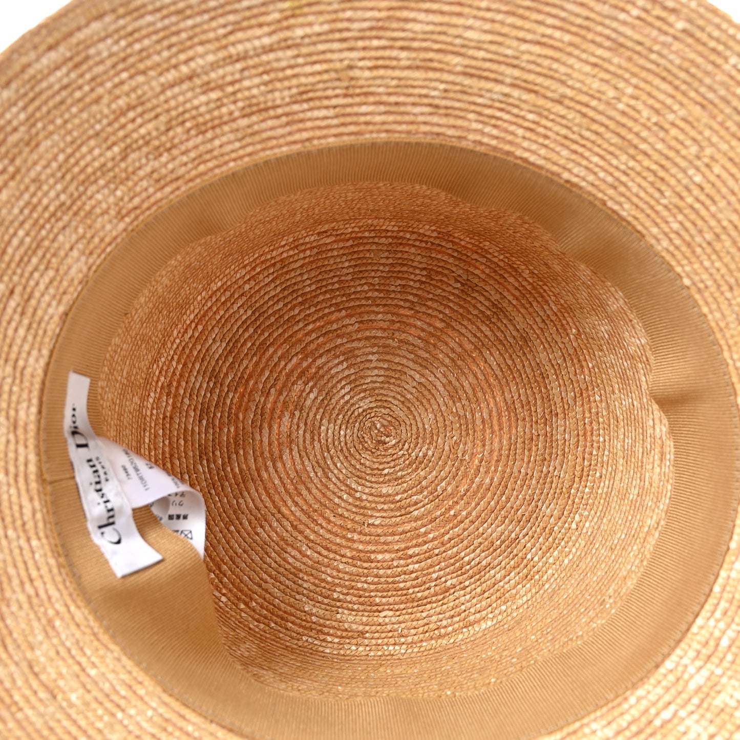 Straw Embroidered D-Bobby Large Brim Hat 57 Rose