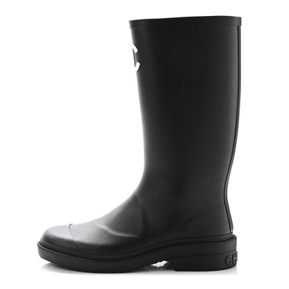 Chanel Caoutchouk CC High Boots 37 Black 1 of 10