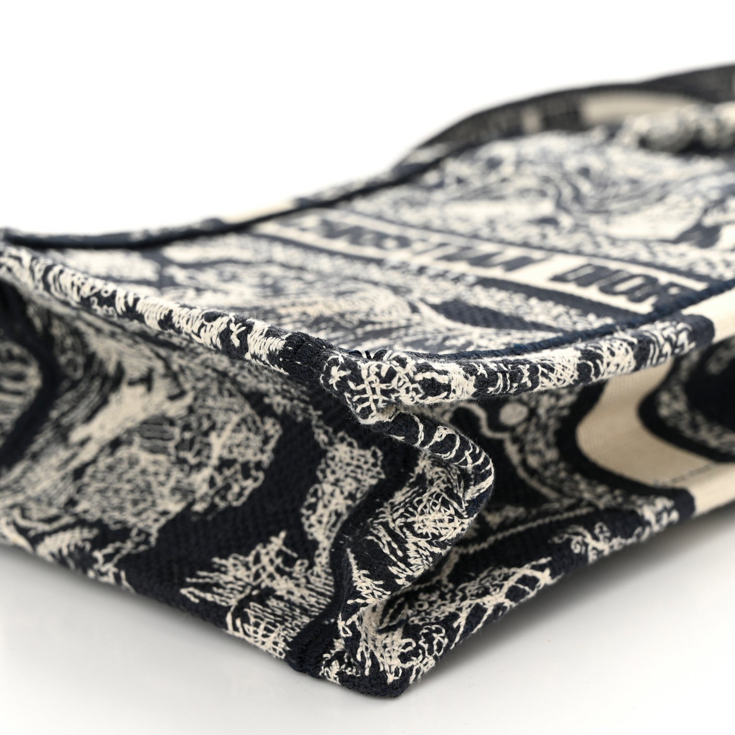 Christian Dior Canvas Toile de Jouy Reverse Embroidered Mini Book Tote Phone Bag Blue 10 of 11