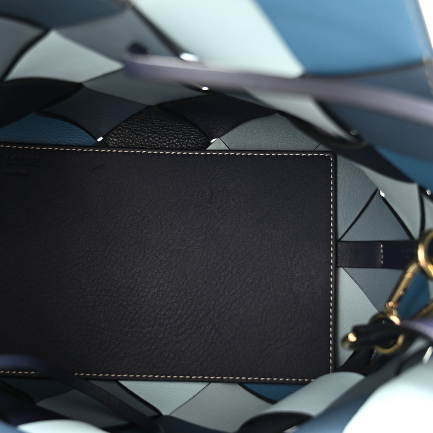 Loewe Calfskin Woven Small The Surplus Collection Basket Bag Steel Crystal 5 of 9