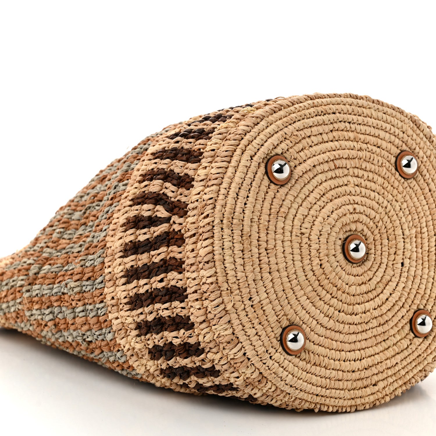 Valentino Garavani Raffia Nappa Medium Vlogo Signature Crochet Bucket Bag Beige Multicolor 8 of 9
