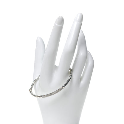 David Yurman Sterling Silver Diamond Petite Pave Metro Bar Bracelet 2 of 5