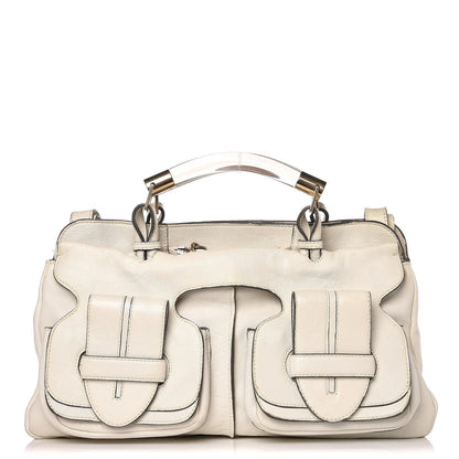 Chloe Lambskin Saskia Satchel White 1 of 9