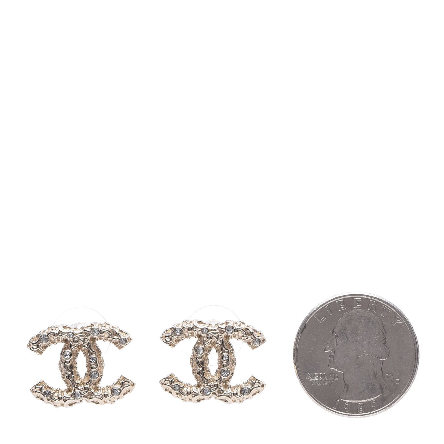 Crystal CC Earrings Gold