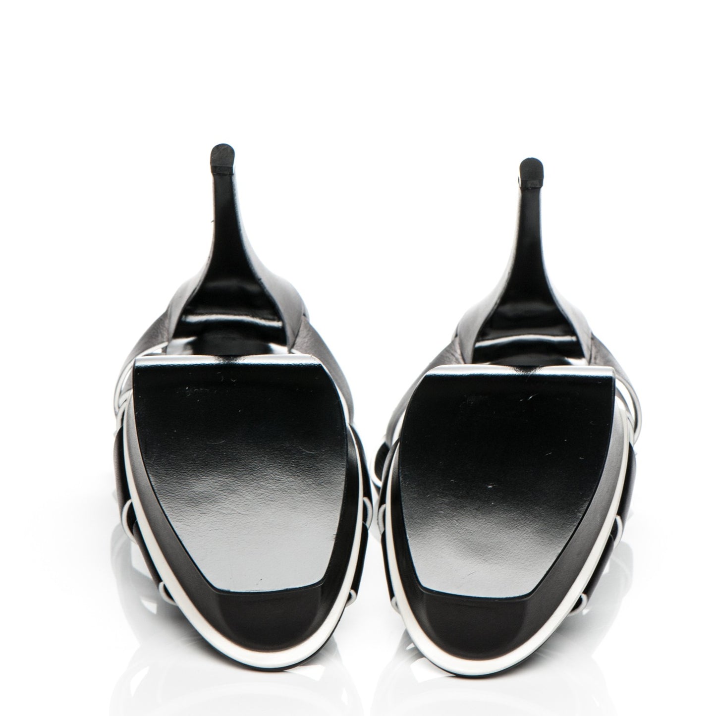 Calfskin Tribute 105 Platform Sandals 37 Black White